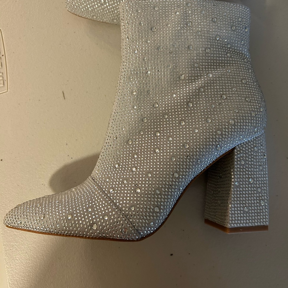 BCBGeneration Glittering Silver Heeled Boots